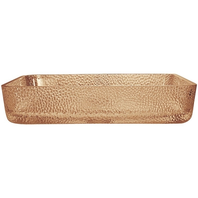 Lavabo de lavado a mano ligero del retrete del té Crystal Vessel Rectangular Bathroom Sink