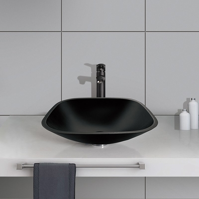 El negro ácido de la sobremesa de Matt Square Bowl Bathroom Sink moderó la encimera anti de cristal del moho