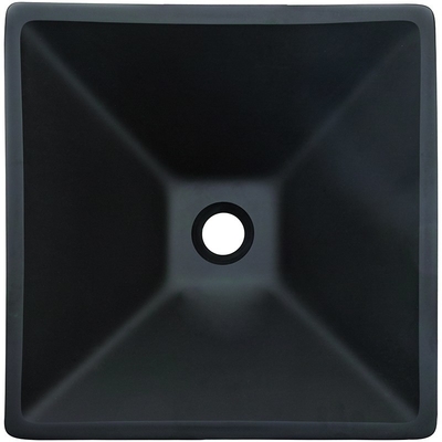 142m m Matt Black Basin Square Funnel ácido forman el cuarto de baño moderado
