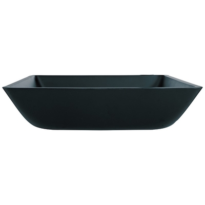 El servicio Matt Black Basin Square Vessel hunde el vidrio moderado 400m m