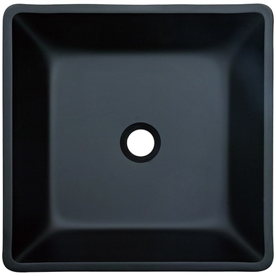 El servicio Matt Black Basin Square Vessel hunde el vidrio moderado 400m m