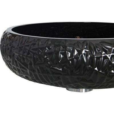 fregadero negro del buque del cuarto de baño de la altura de 440m m alrededor de Crystal Ball Shape exterior laqueado