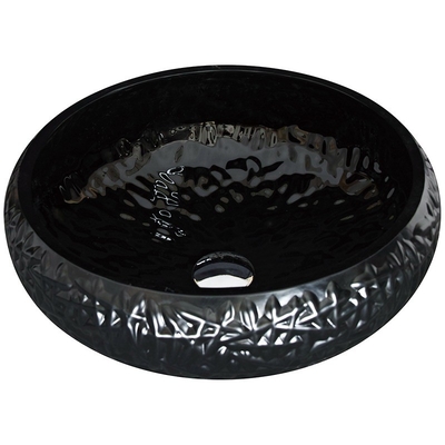 fregadero negro del buque del cuarto de baño de la altura de 440m m alrededor de Crystal Ball Shape exterior laqueado