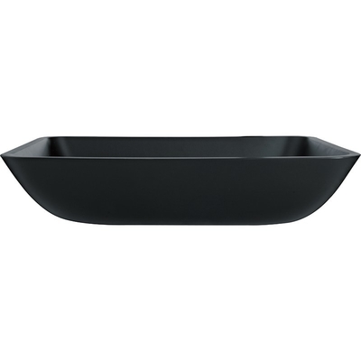 Crystal Stone Bathroom Wash Basins helado Matte Vessel Sink negro rectangular