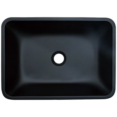 Crystal Stone Bathroom Wash Basins helado Matte Vessel Sink negro rectangular