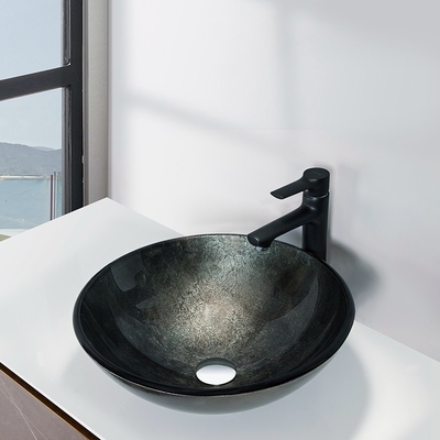 Solo fregadero redondo del cuarto de baño del cuenco con el lavabo clásico de la vanidad de la encimera de la hoja
