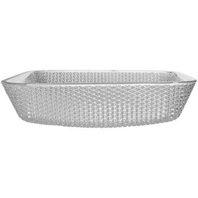 la vanidad de la encimera de la longitud de 400m m hunde el cuadrado de Crystal Clear Glass Vessel Diamond