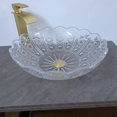 Cuenco de cristal antiguo del lavabo alrededor del diseño italiano de la encimera artístico