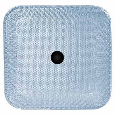Vidrio cuadrado azul Crystal Hand Wash del fregadero del cuarto de baño del buque del agua