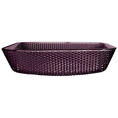 La vanidad lisa de la encimera hunde los fregaderos de cristal del cuarto de baño del cuadrado de Diamond Purple Crystal 12m m