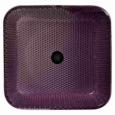 La vanidad lisa de la encimera hunde los fregaderos de cristal del cuarto de baño del cuadrado de Diamond Purple Crystal 12m m