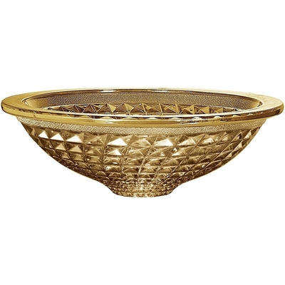 Mano de oro cromada Crystal Bathroom Vanity moderno del lavado del fregadero claro del bol de vidrio