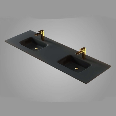 Encimera simple o doble moderada cuarto de baño modificada para requisitos particulares del fregadero del buque de la vanidad de cristal del fregadero