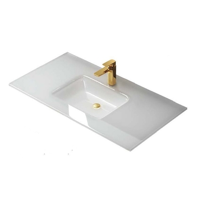 Encimera simple o doble moderada cuarto de baño modificada para requisitos particulares del fregadero del buque de la vanidad de cristal del fregadero