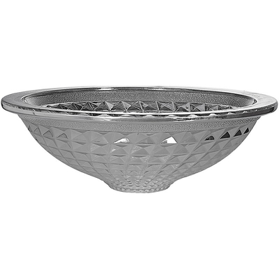 El embudo de plata formó los fregaderos de cristal del buque de Crystal Wash Basins Chromed Etched