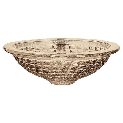 Forma de embudo casera del cuarto de baño de la mano de Champagne Crystal Wash Basins Circular Wash