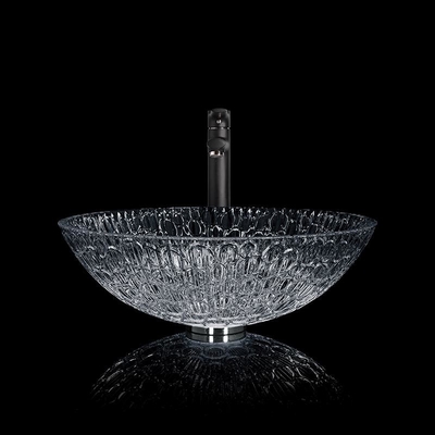 Moderno laqueada de Crystal Wash Basins Black Round del gabinete de la esquina diseñado