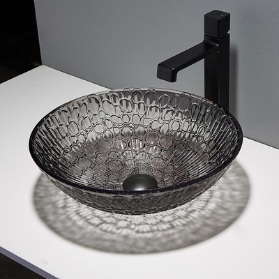 Moderno laqueada de Crystal Wash Basins Black Round del gabinete de la esquina diseñado