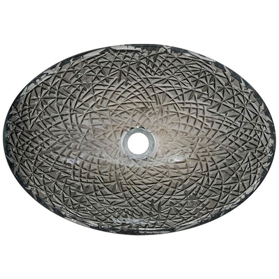 Cuenco cromado del lavabo del cuarto de baño sobre cristal moderno de plata oval contrario