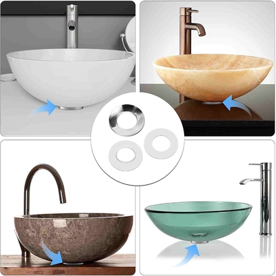 Fregadero de plata cromado del buque de los accesorios del lavabo que monta a Ring For Home Bathroom
