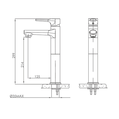Grifo resistente a la corrosión del fregadero del buque de Chrome del agujero de los accesorios del lavabo del sólido de latón solo