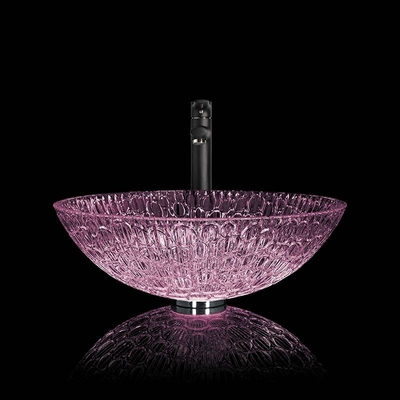 lavabo del cuenco del cuarto de baño de la púrpura de 395m m Crystal Wash Basins Round 130m m
