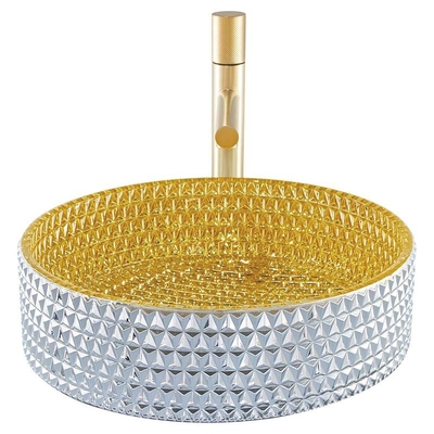Altura interior del color oro de cristal robusto 120m m del lavabo del OEM