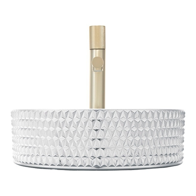 Lavabo de cristal Trace Silver Color Easy To del cuarto de baño limpio