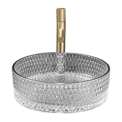 Lavabo de cristal Trace Silver Color Easy To del cuarto de baño limpio