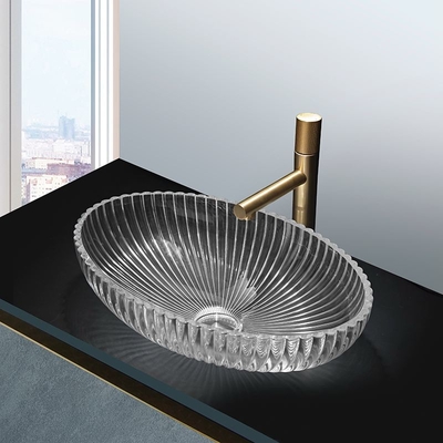Tipo de cristal lavabo del cuenco del buque para el rasguño comercial resistente