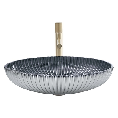 A presión la fundición que el lavabo de cristal del buque fuma la altura de Gray Color Interior 135m m