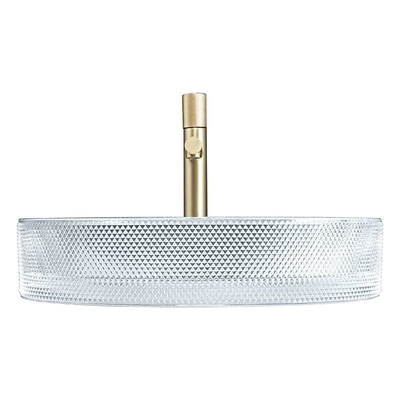 El óvalo europeo del estilo formó los lavabos de cristal Crystal Clear Sink Oval Shaped del buque