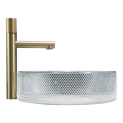 El óvalo europeo del estilo formó los lavabos de cristal Crystal Clear Sink Oval Shaped del buque