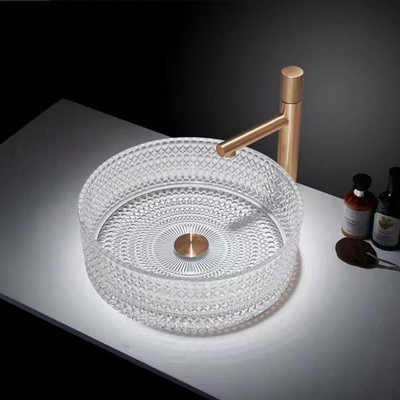 lavabos de cristal Crystal Clear Sink No Leakage del buque del grueso de 12m m