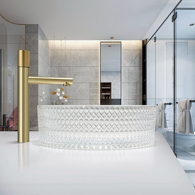 lavabos de cristal Crystal Clear Sink No Leakage del buque del grueso de 12m m