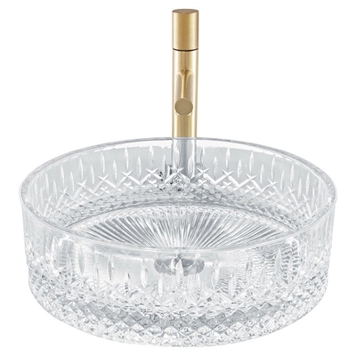 Fregaderos transparentes de la encimera de la prisma de Crystal Glass Vessel Basins Ice