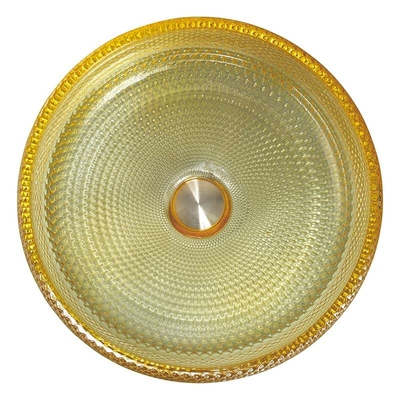 Fregadero de la vanidad del cuarto de baño del color de Crystal Glass Vessel Basins Yellow del diseño de Italia