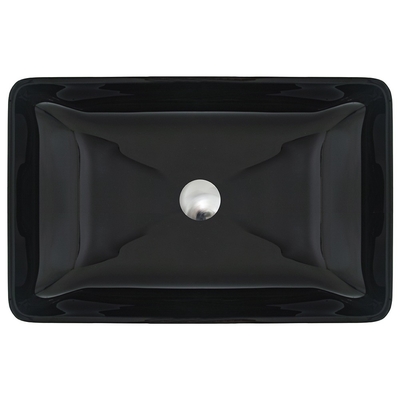 Altos lavabos brillantes Crystal Stone Glass Vessel Sinks negro del cuarto de baño