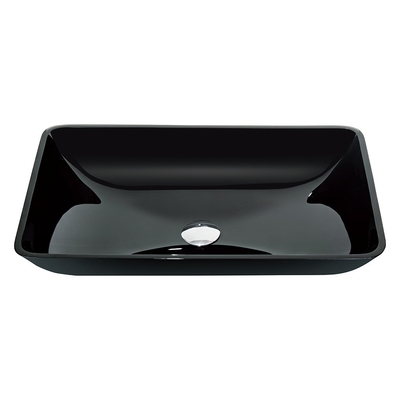 Altos lavabos brillantes Crystal Stone Glass Vessel Sinks negro del cuarto de baño
