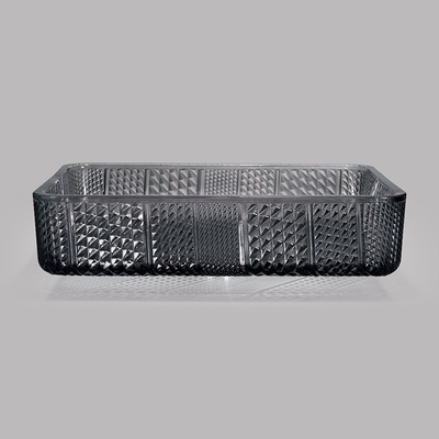 Fregadero negro transparente del lavabo de cristal rectangular europeo del estilo