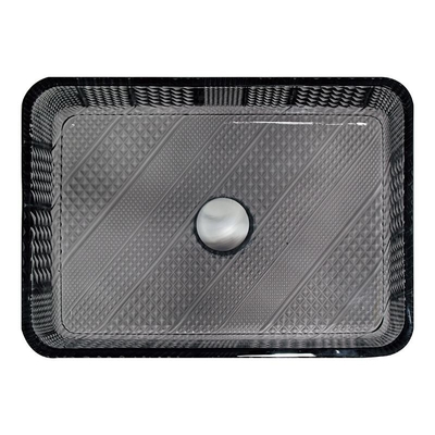 Fregadero negro transparente del lavabo de cristal rectangular europeo del estilo
