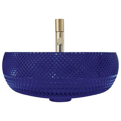 Fregadero azul de la encimera del color de Crystal Glass Vessel Basins Royal