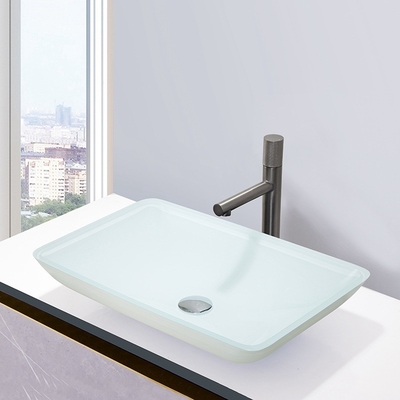 Fáciles resistentes moderada Super Clear del lavabo del rasguño de cristal del cuenco instalan
