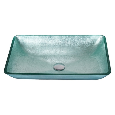 Sólido rectangular moderado de plata de la sobremesa del bol de vidrio de los lavabos del baño