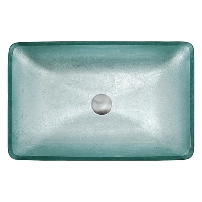 Sólido rectangular moderado de plata de la sobremesa del bol de vidrio de los lavabos del baño
