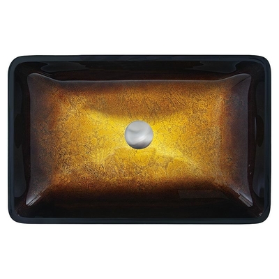 El fregadero dinámico no poroso de cristal del buque de los lavabos del cuarto de baño de Brown de la pendiente moderó el vidrio