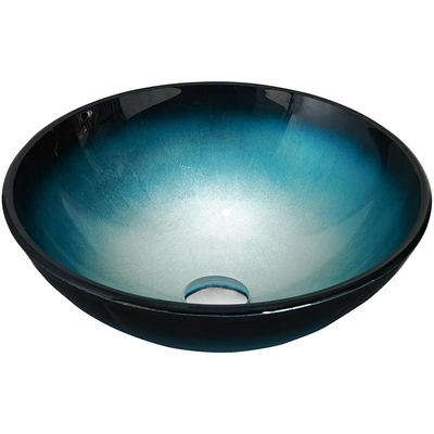 Limpio fácil moderada cuarto de baño del fregadero del cuenco redondo azul negro de cristal del lavabo