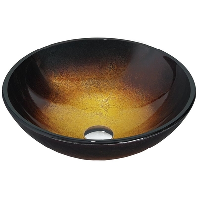 Cuenco de cristal moderado cuarto de baño del lavabo de la ronda de Brown de la pendiente del fregadero del buque
