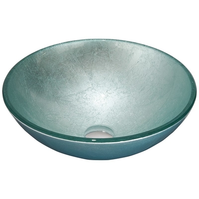 Lavabo de cristal moderado de plata redondo de la encimera del cuarto de baño del fregadero