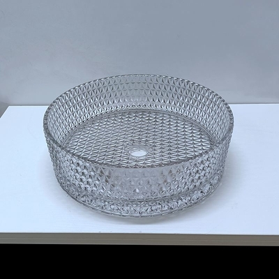 Luz italiana Gray Color Countertop de Crystal Glass Vessel Basins Transparent del diseño